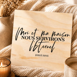 Plaque décorative en bois - Moi et ma maison nous servirons l'éternel