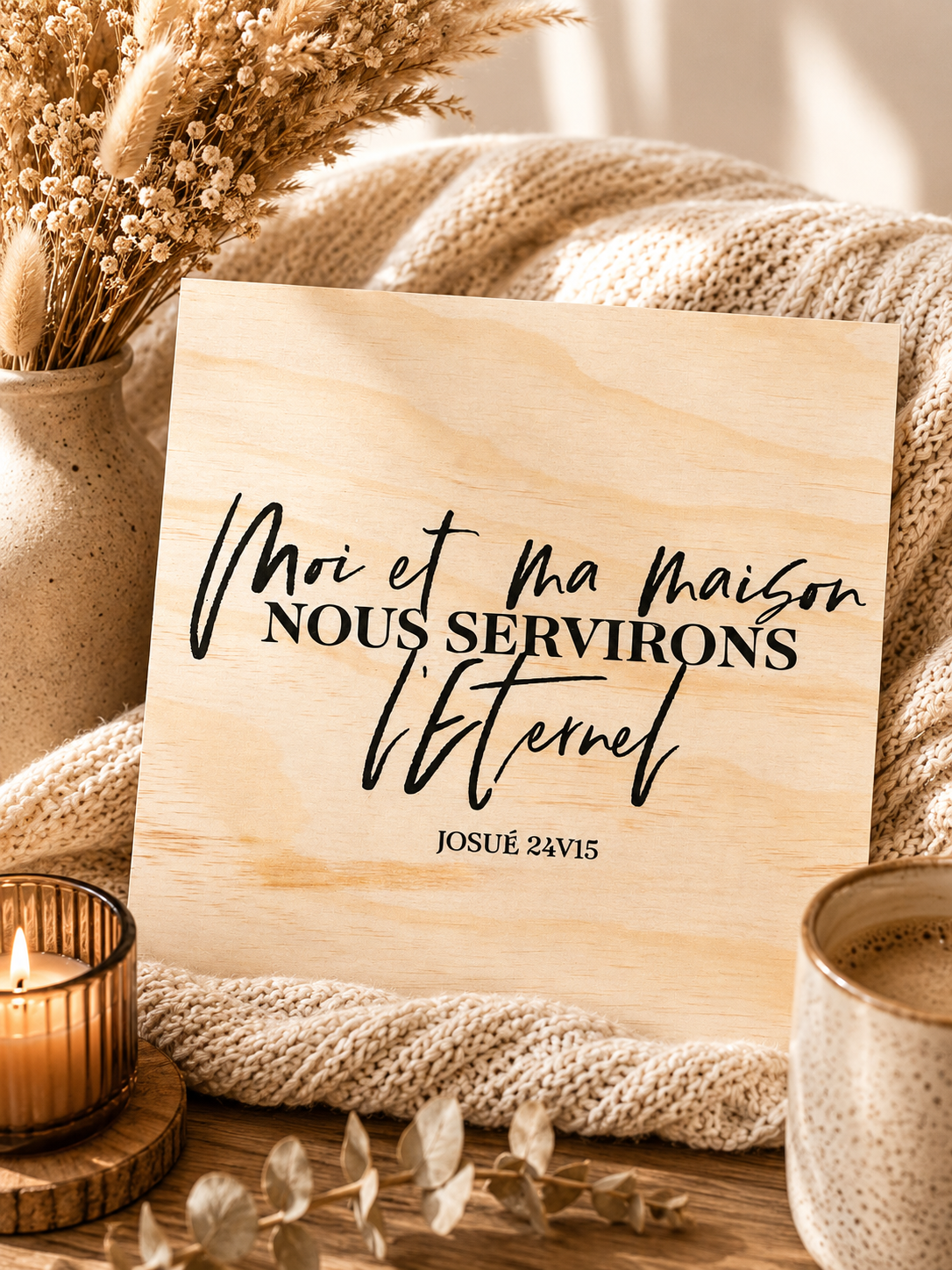 Plaque décorative en bois - Moi et ma maison nous servirons l'éternel